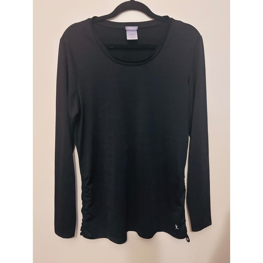 Danskin Now Active Top Womens XL Black Excellent Ruched Long Sleeve